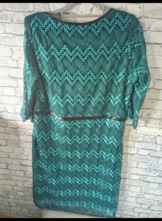 Vestido fiesta verde y azul