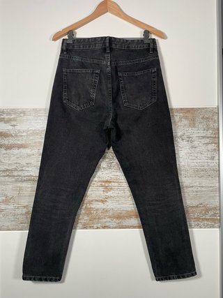 Vaqueros Zara Slim Cropped Gris Oscuro