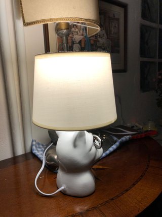 Lampada Bulldog con Occhiali in Ceramica