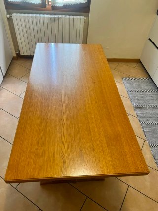 Tavolo Fratino Legno Ciliegio, Prolunga + 4 Sedie