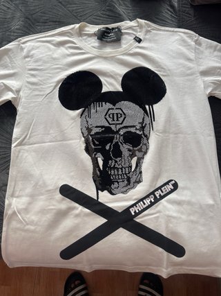 Camiseta Philipp Plein Mickey Skull Lentejuelas