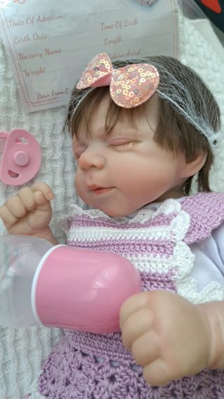 Muñeca Reborn realista con certificado 42cm