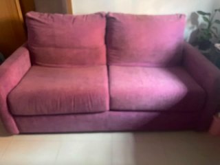 Sofá Cama 2 Plazas Rosa/Morado
