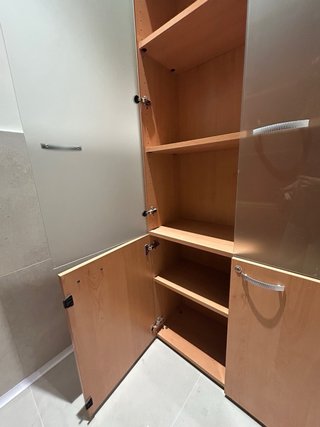 Vitrina Estantería Oficina Madera y Cristal
