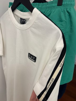 Camiseta EA7 Blanca Manga Corta Hombre