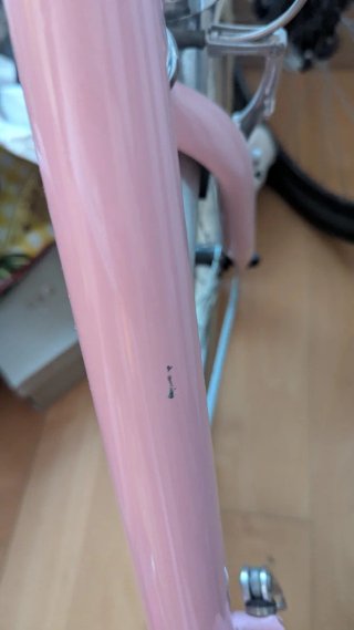 Bicicleta rosa plegable mujer