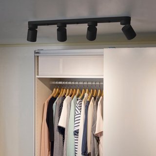 Lámpara Techo LED 4 Focos Orientables Negra