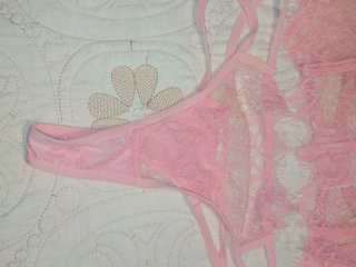 Conjunto lencero sexy rosa encaje