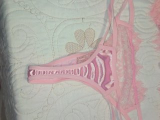 Conjunto lencero sexy rosa encaje