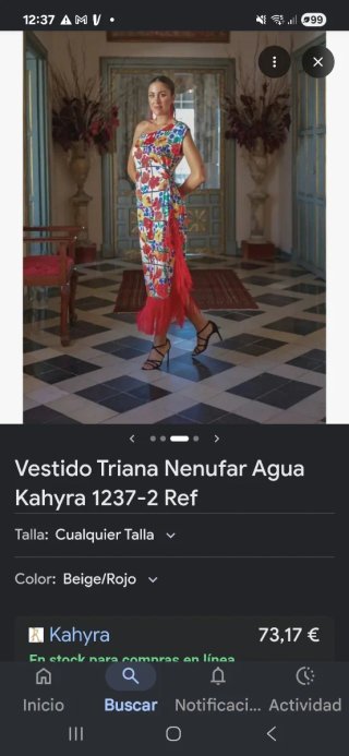 Vestido S flecos estampado floral