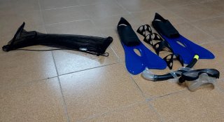 Aletas Tribord y equipo snorkel