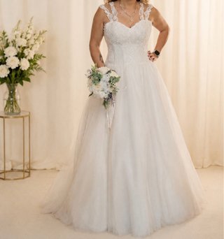 Vestido de Novia Beige y Blanco