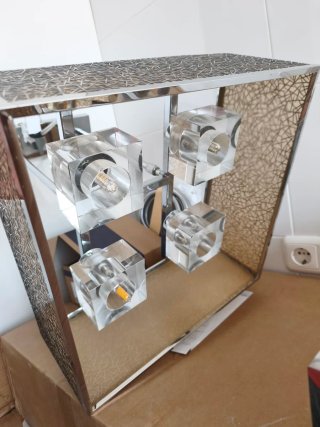 2 Lámparas de Techo Plateadas