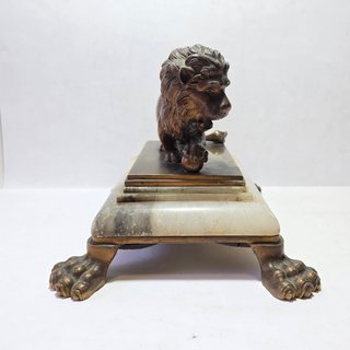 Antica Scultura XIX Secolo Leone Medici Bronzo