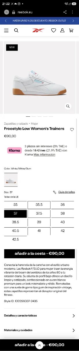 Reebok Freestyle Low Mujer Blancas Suela Marrón
