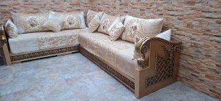 Salón Marroquí Beige y Dorado