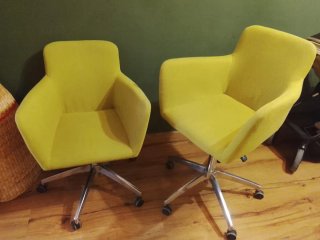 Juego de 2 Sillas de Oficina Amarillas