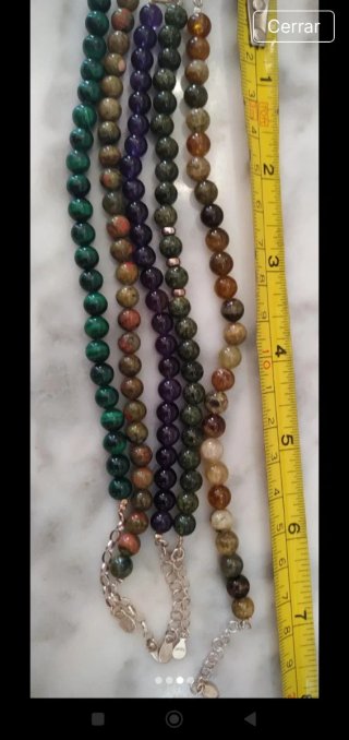 Pulseras de minerales naturales con plata 925