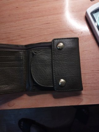 Cartera monedero verde grisácea