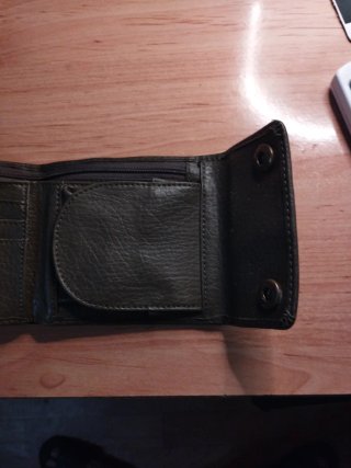 Cartera monedero verde grisácea