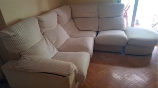 Sofá modular beige de tela