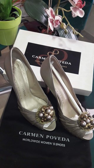 Zapatos de fiesta Carmen Poveda dorados/plateados