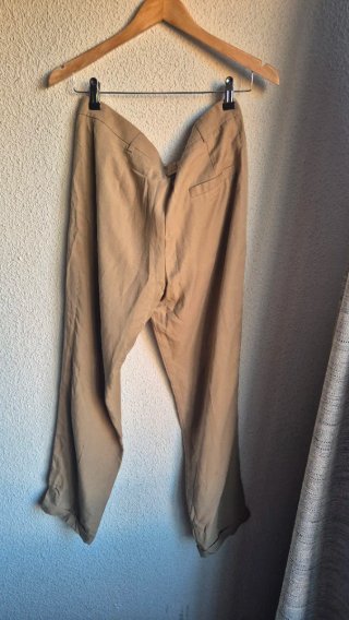 Pantalón Mango Talla 40 Pinza Color Arena