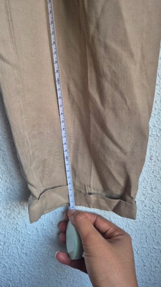 Pantalón Mango Talla 40 Pinza Color Arena