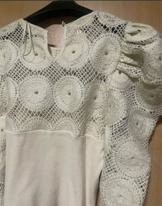 Jersey Zara Crochet Blanco