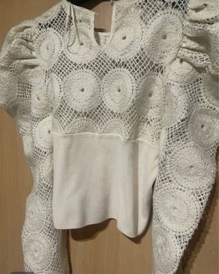 Jersey Zara Crochet Blanco