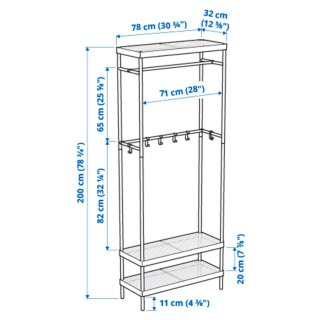 Perchero Metálico Blanco Ikea 78x32x200