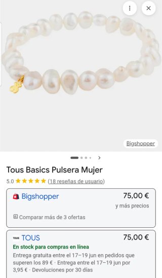PULSERA TOUS PERLAS Y OSITO DE ORO. NUNCA USADO