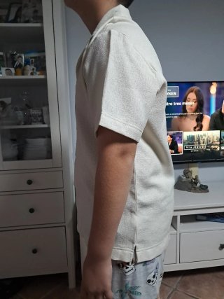Camisa de lino beige