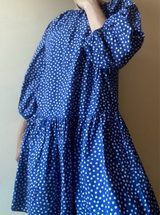Vestido oversize lunares azul XS