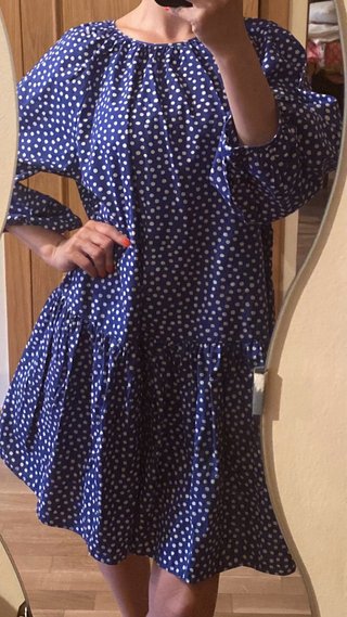 Vestido oversize lunares azul XS