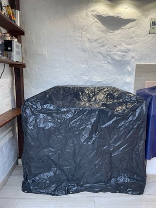 Barbacoa de gas Butano Negra/Plateada
