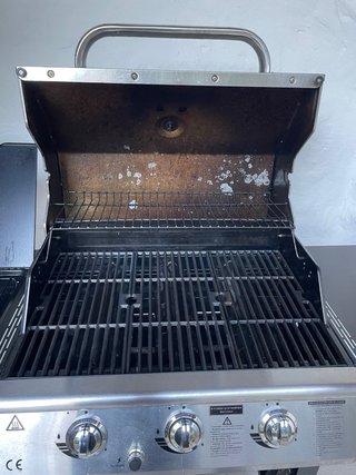 Barbacoa de gas Butano Negra/Plateada