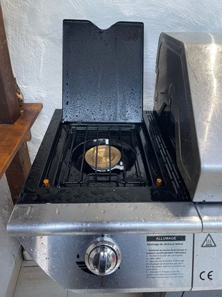 Barbacoa de gas Butano Negra/Plateada