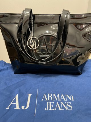 Bolso Armani Jeans Negro Charol