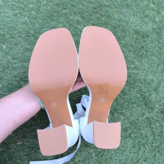 Sandalias Blancas Tacón Plataforma Perlas