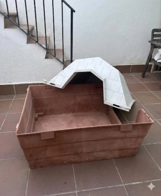 Casita para Perro Marrón y Blanca