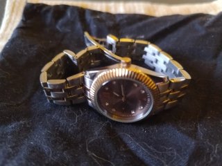Reloj Mujer Champagne Acero Plata y Oro