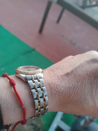 Reloj Mujer Champagne Acero Plata y Oro