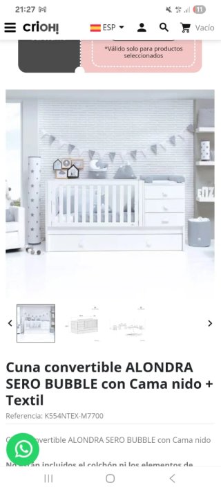 Habitación infantil Cuna convertible Alondra