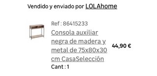 Consola de metal y madera