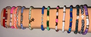 Pulseras de abalorios multicolor