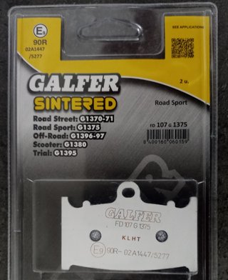 Pastillas Freno Moto Galfer Sintered FD 107 G 1375