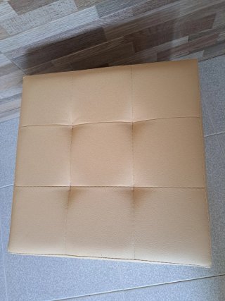 Pouf contenitore beige  similpelle panca sgabello