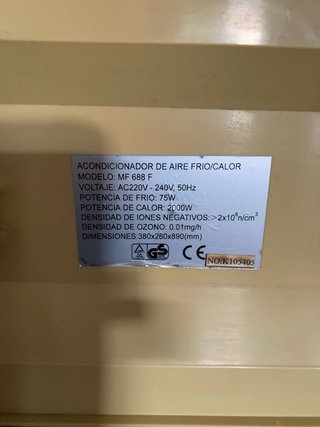 Aire Acondicionado Portátil MF-688F