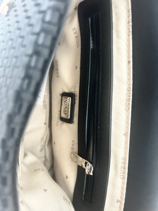 Bolso Guess Negro Tejido Cadena Dorada
